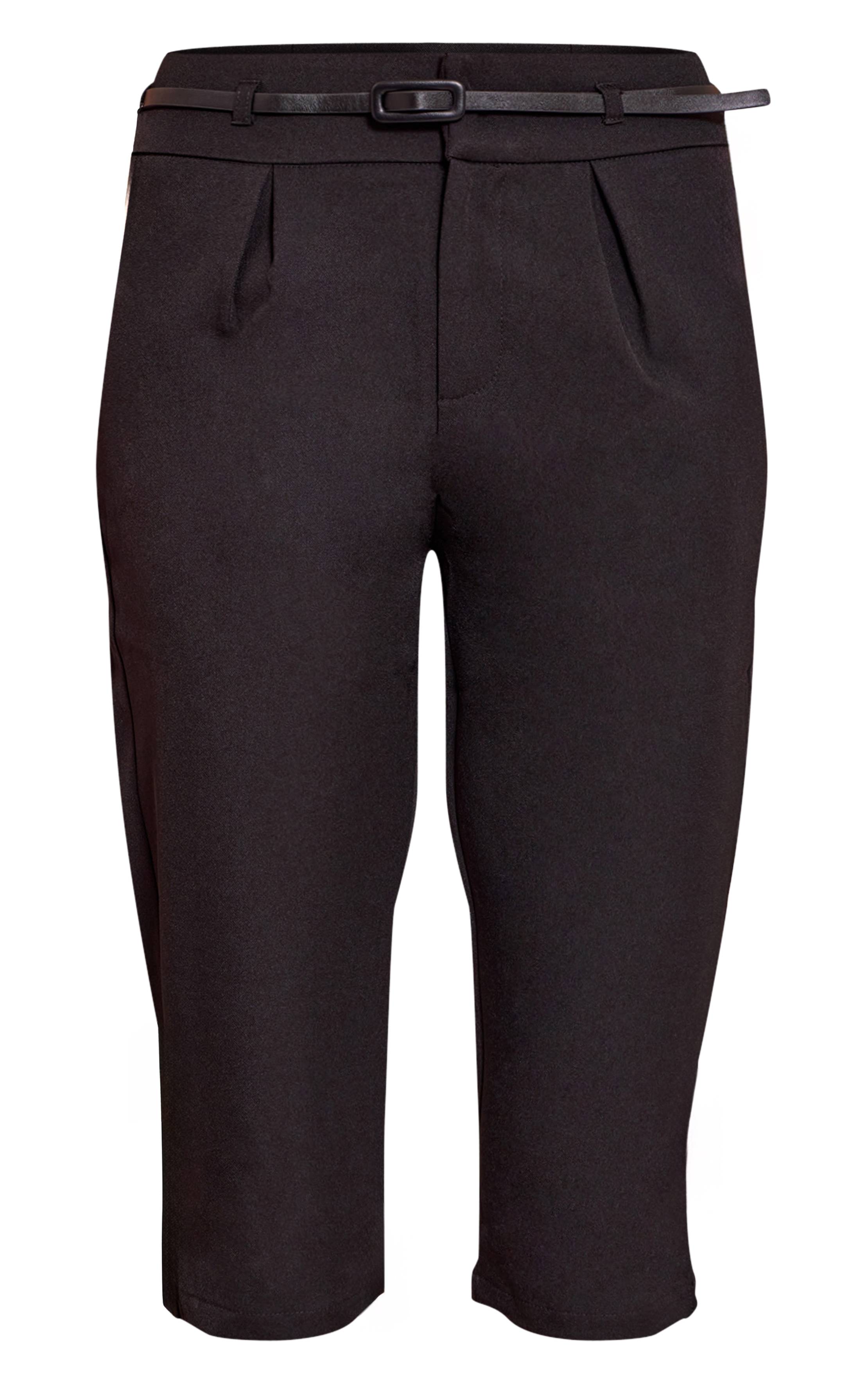 Noir Capri À Détail Ceinture Tissé