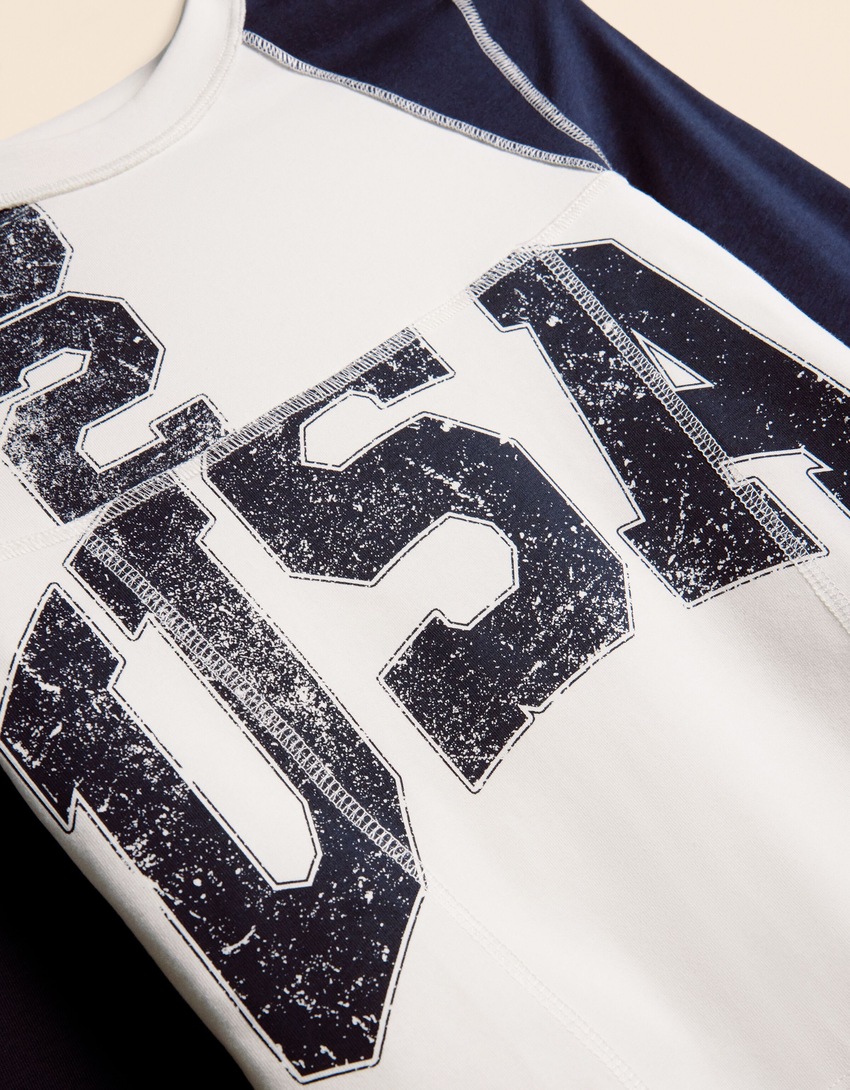 Camiseta de manga comprida estampada