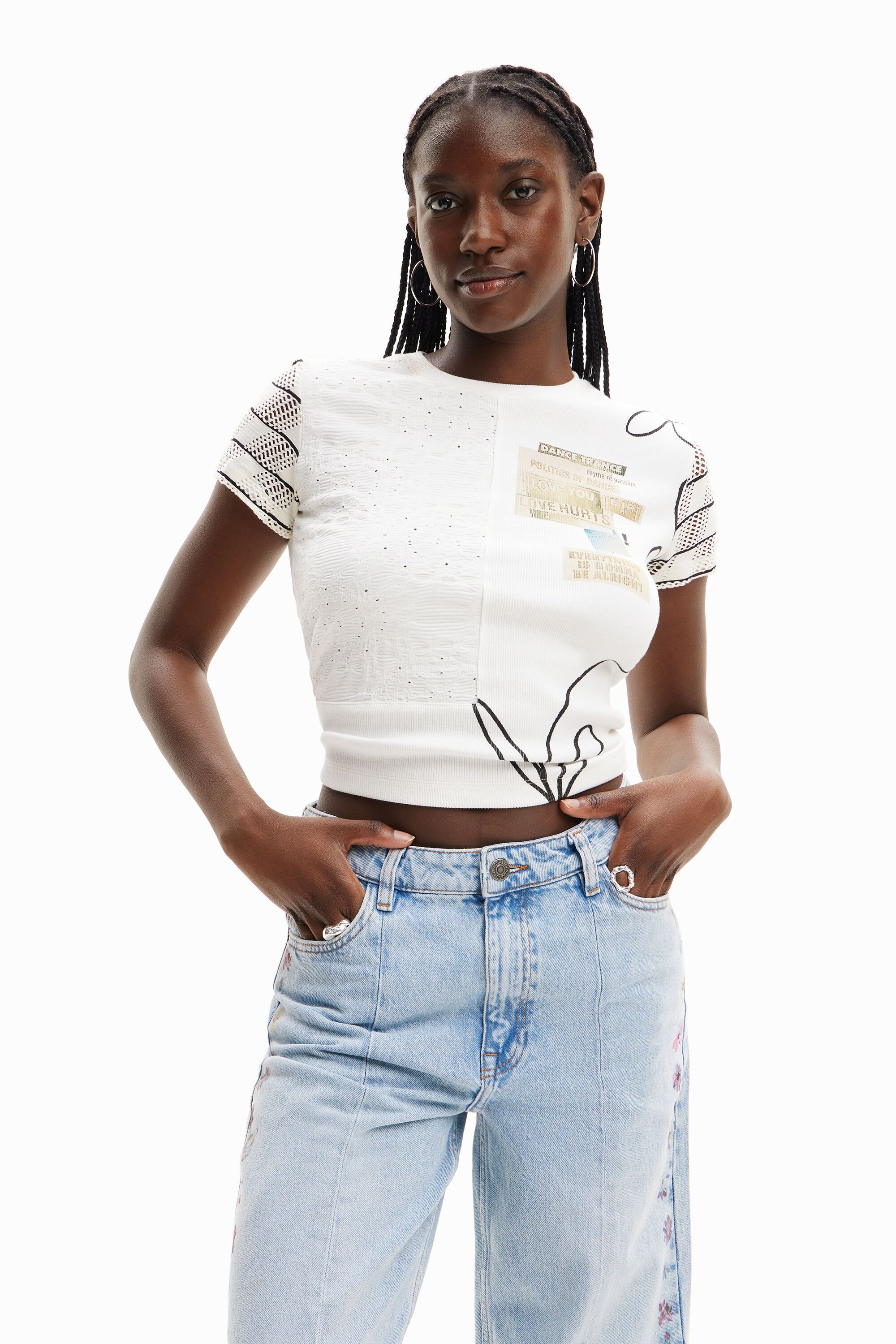 T-shirt maille texturée
