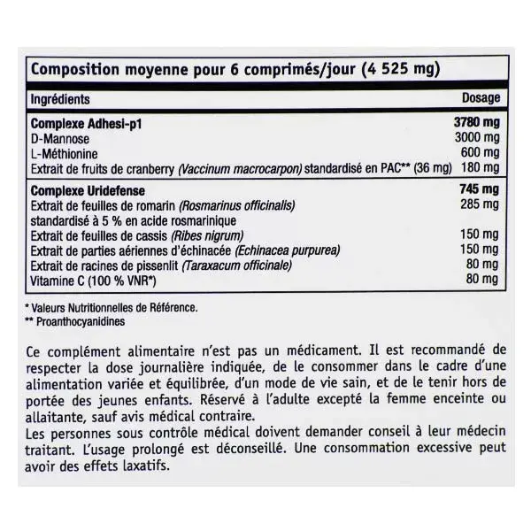 NHCO Uritis défenses du système urinaire 20 comprimés
