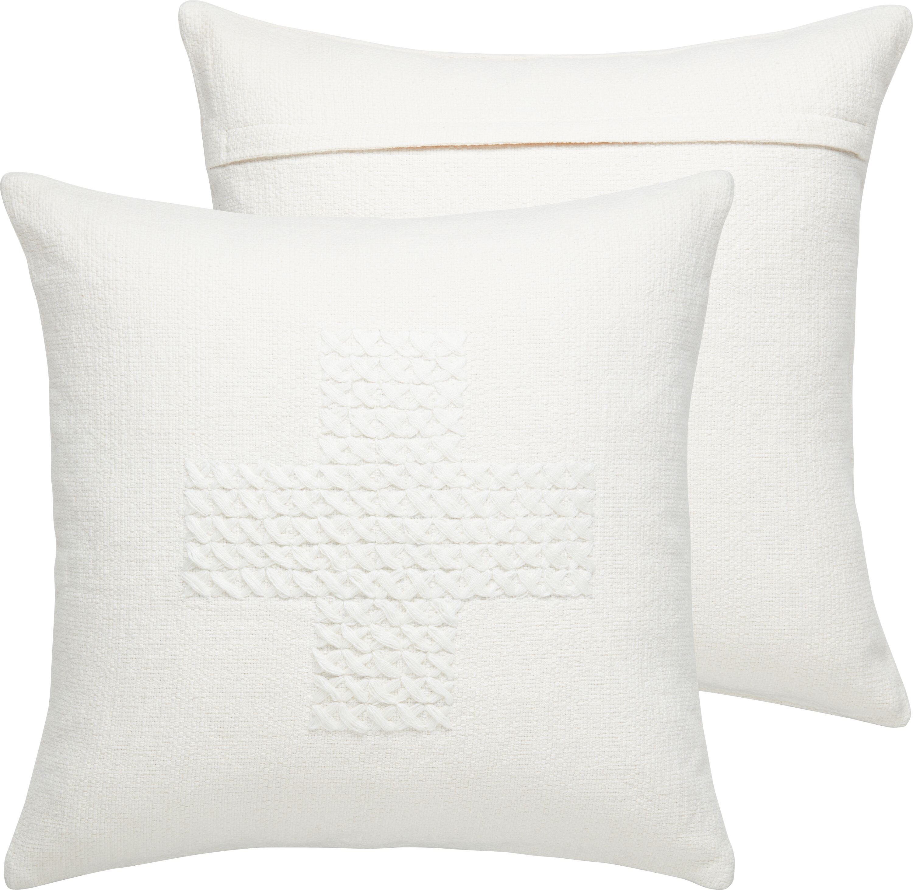 SE HELVETIA Zierkissen 45x45cm - Weiss / B: 45.0 cm x H: 45.0 cm