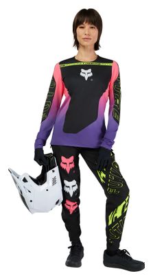 Maillot Manches Longues Fox Flexair Elevated Noir/Violet Femme