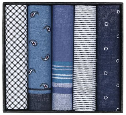 Suitable Zakdoeken 5-Pack Dessin Dark Blue HANK-NAVY-STBL-30 kopen