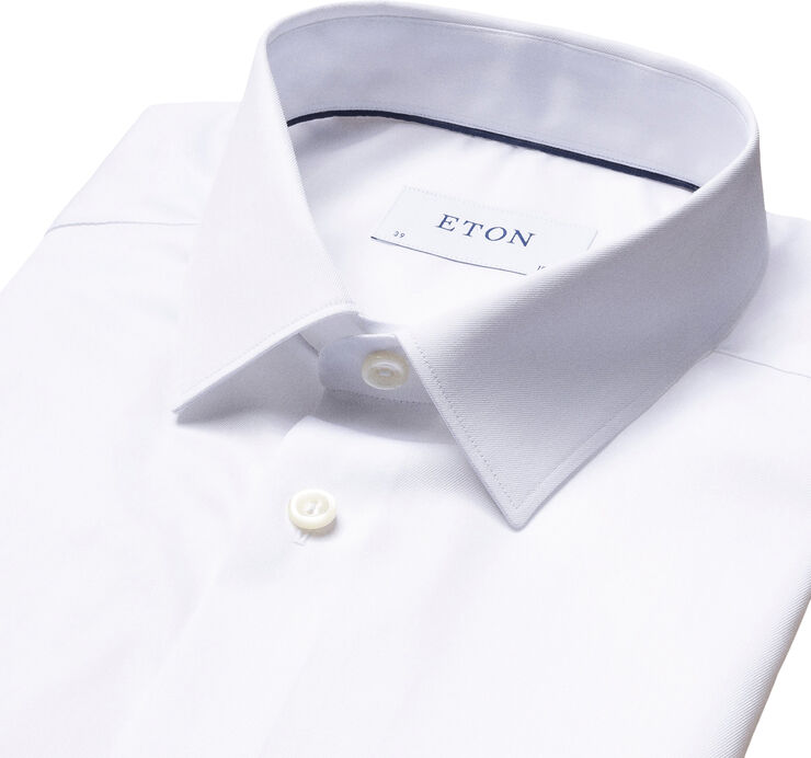 ETON Super Slim Fit White Signature Twill Shirt Hvid