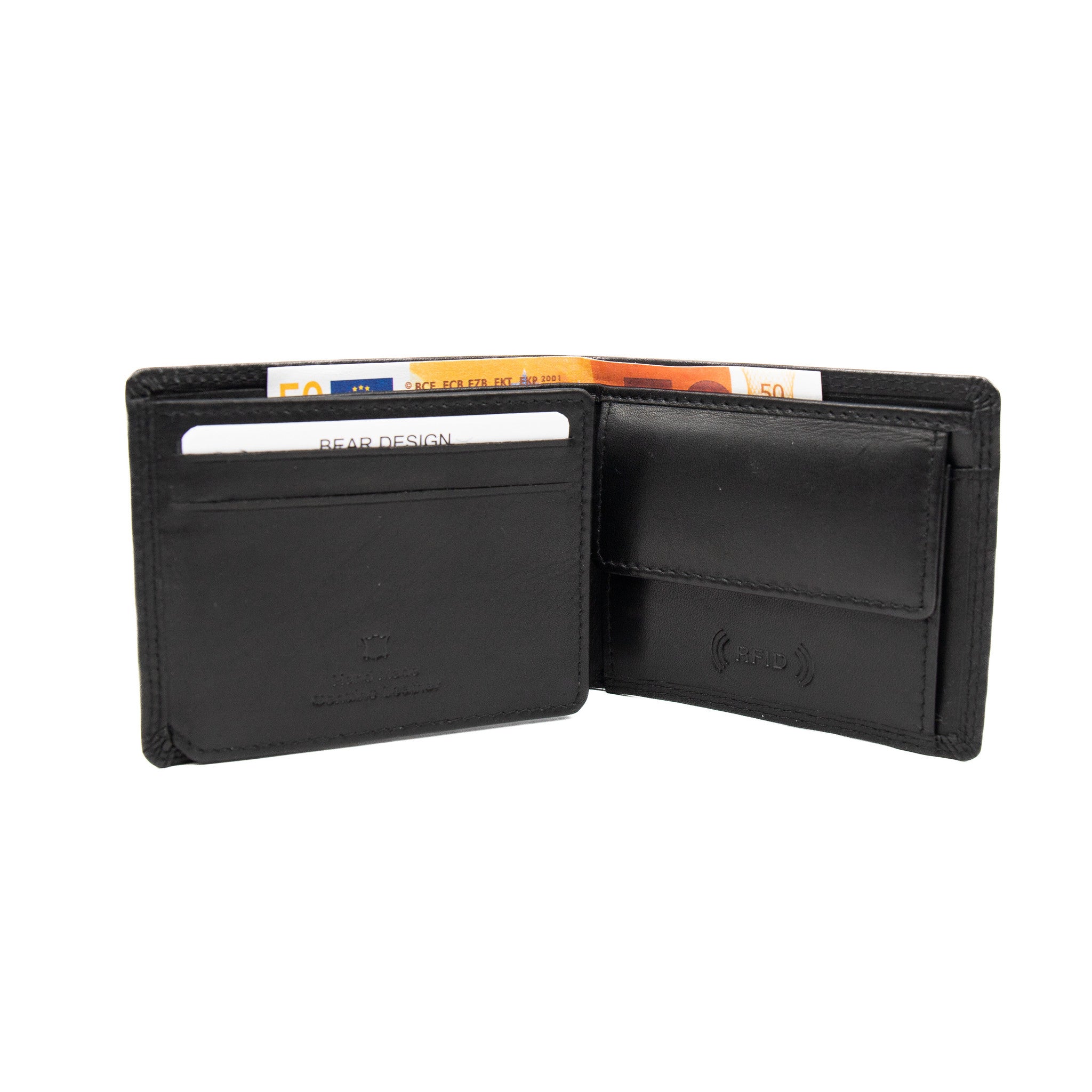 Billfold 'Lucas' zwart chique Zwart (M)