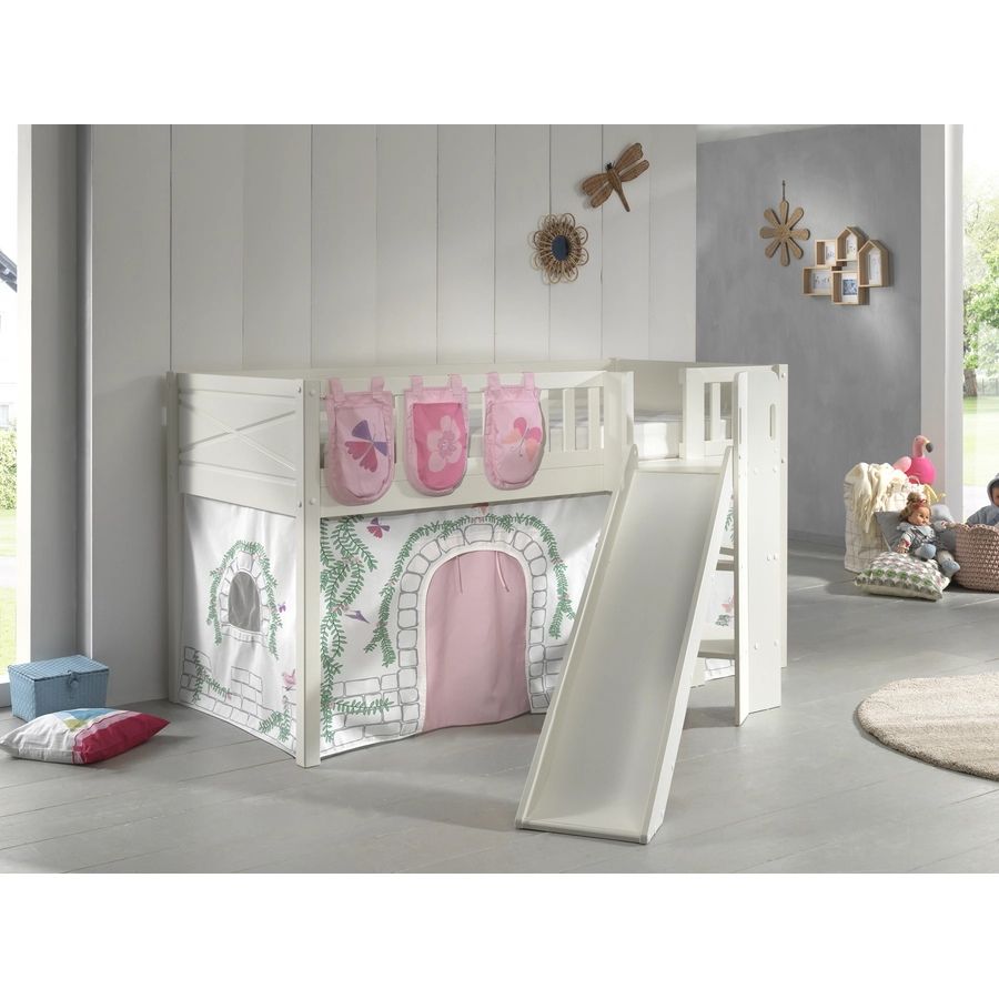 VIPACK Spielbett SCOTT 90 x 200 cm Birdy 2-teilig weiß