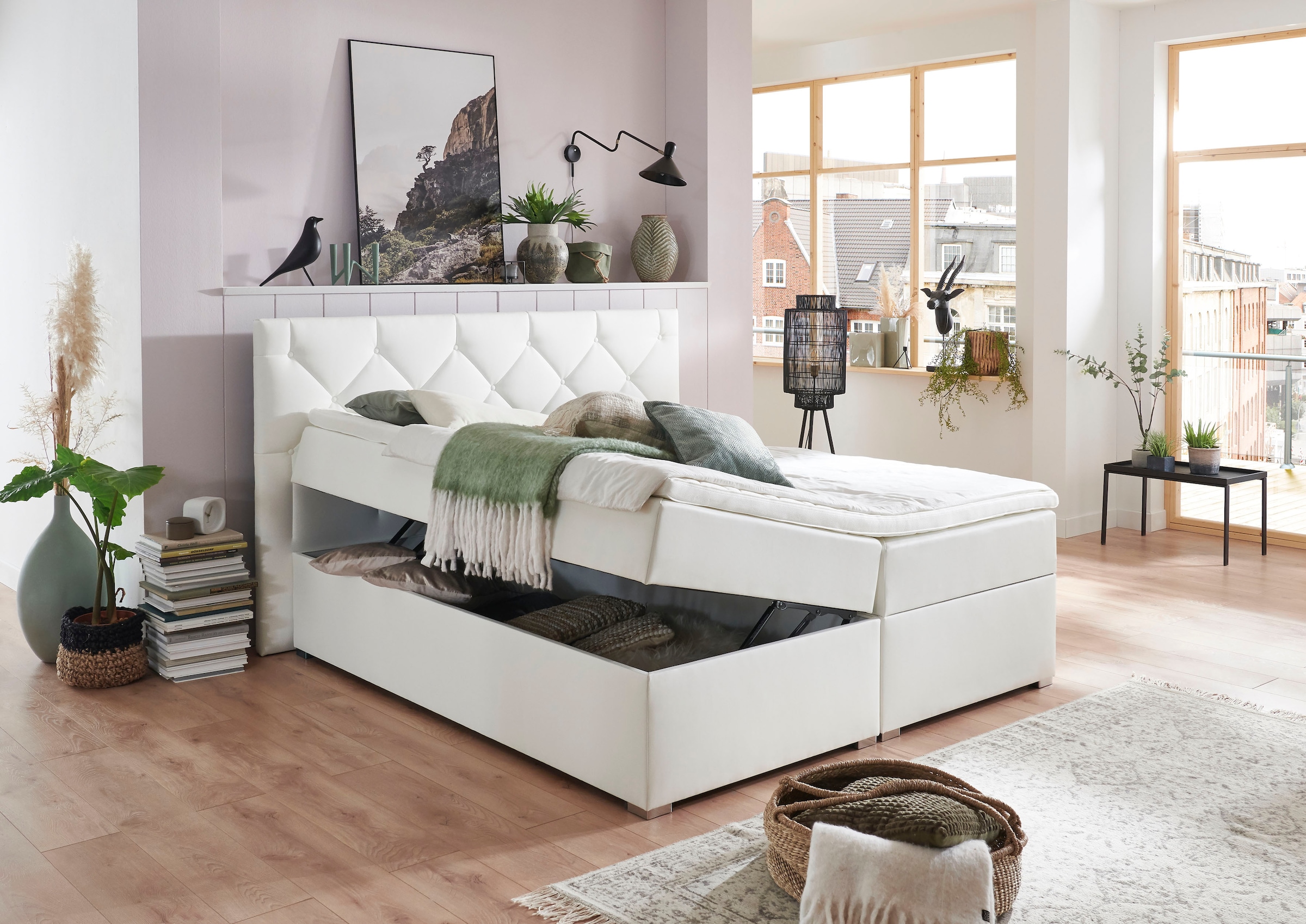 ATLANTIC home collection Boxbett »Meike« mit XXL-Bettkasten und Topper