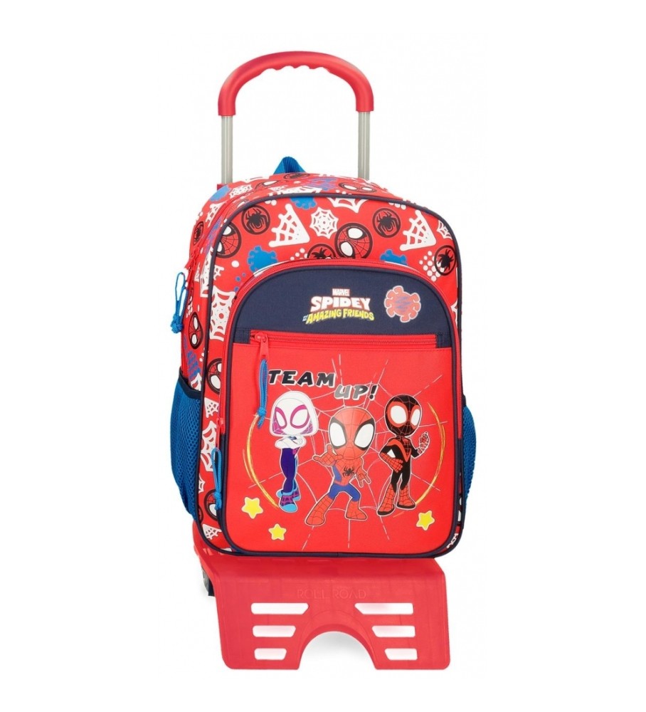 Joumma Bags Mochila Escolar Spidey and friends 40cm con carro rojo