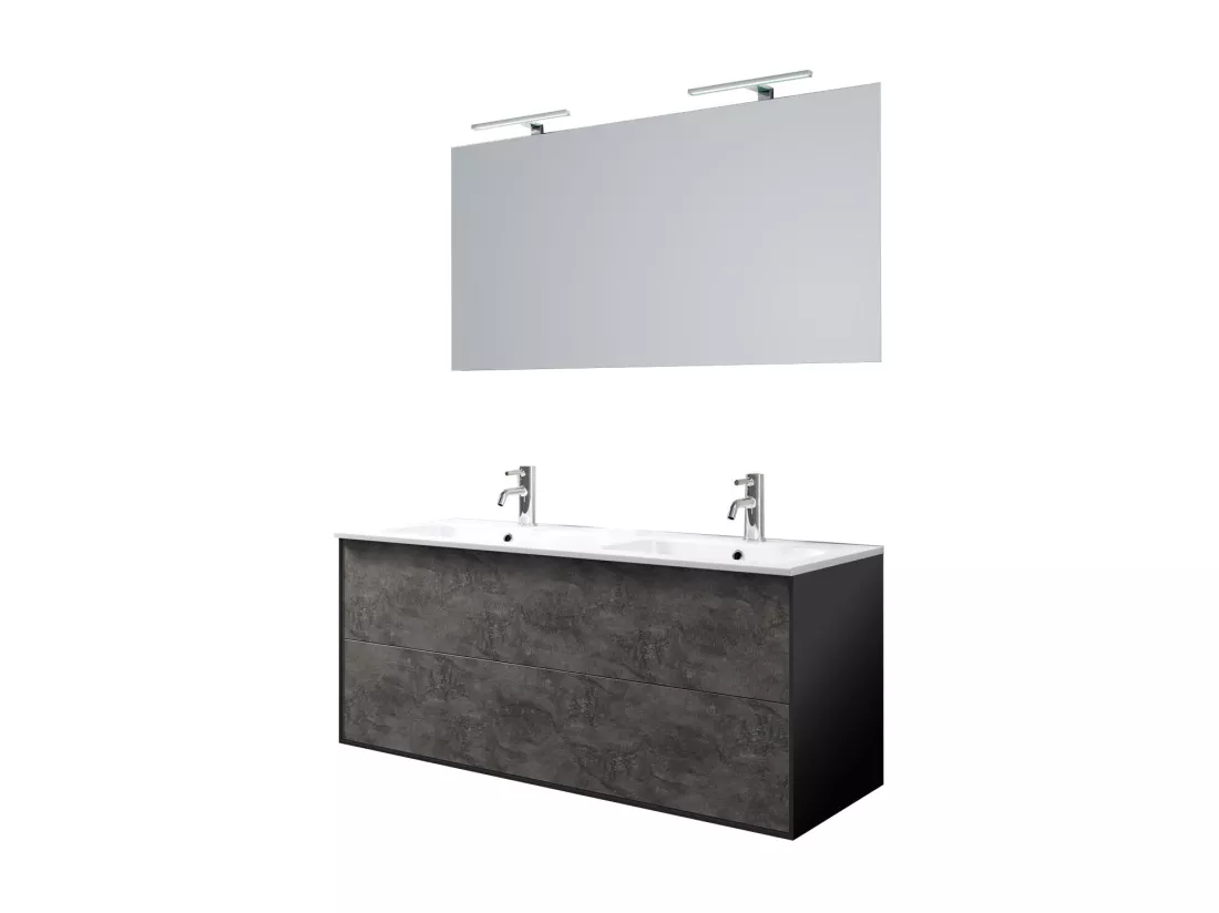 Ensemble de salle de bain double vasque 5 pièces IGEA oxyde