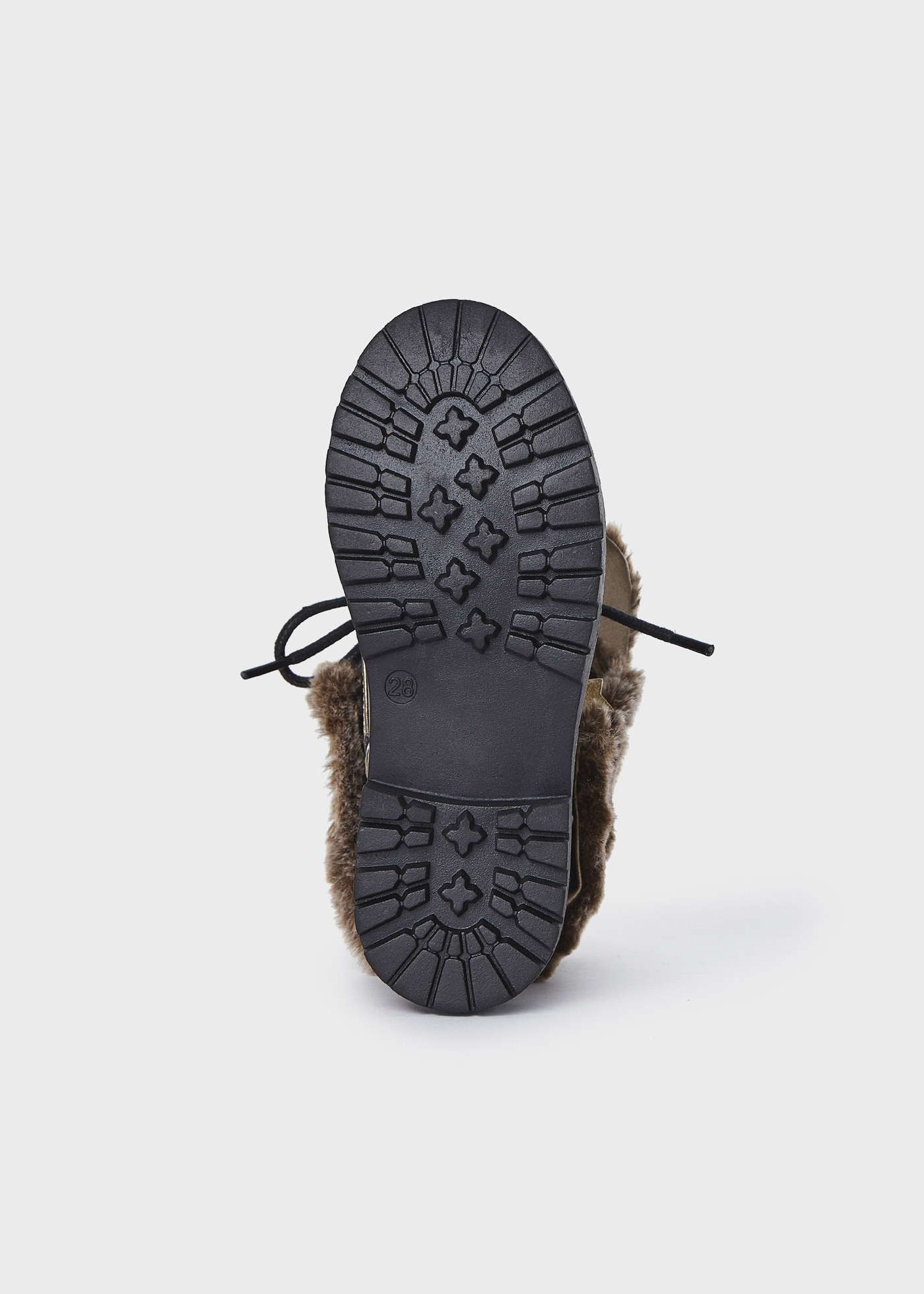 Bota de cano curto sustentável com forro de couro para meninas