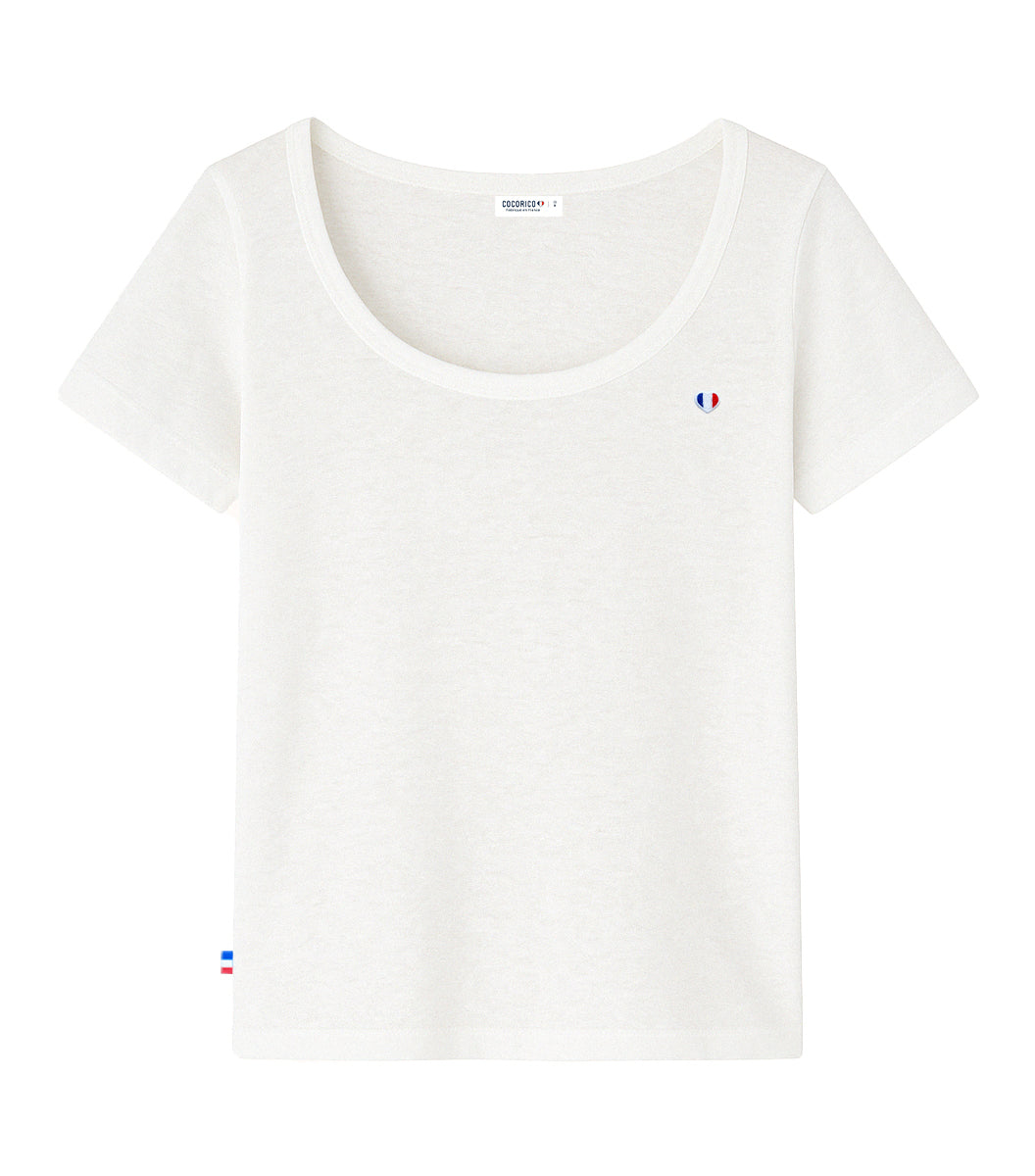 T-shirt Femme en Lin Blanc - Iconique
