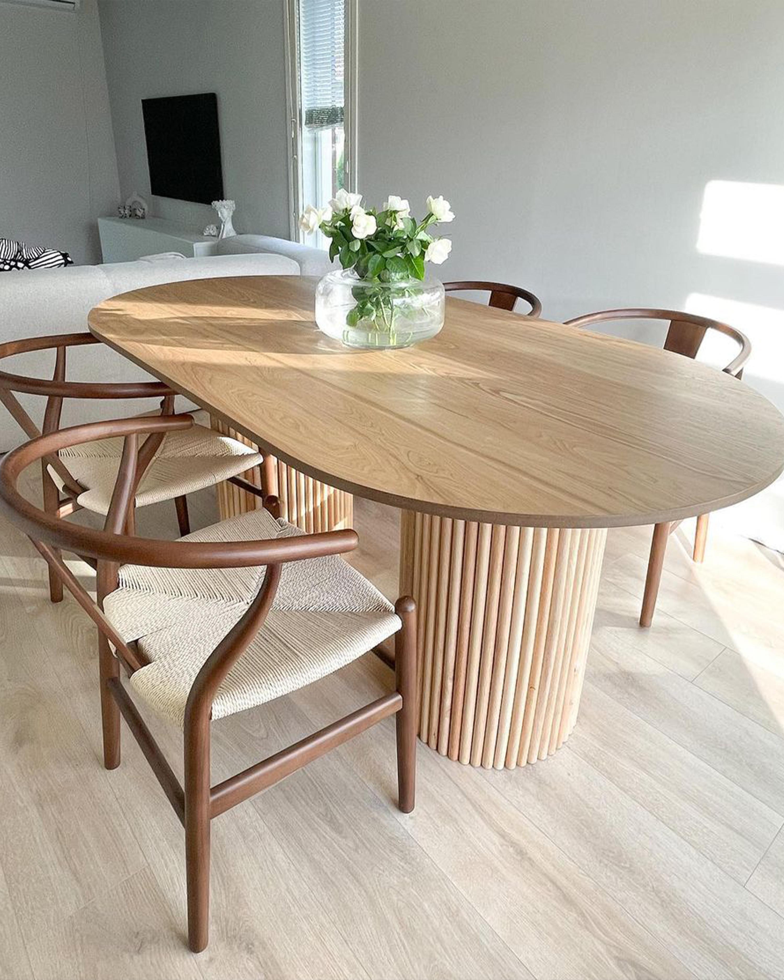 Eettafel SHERIDAN Natuurlijk essenhout 100 cm 180 cm