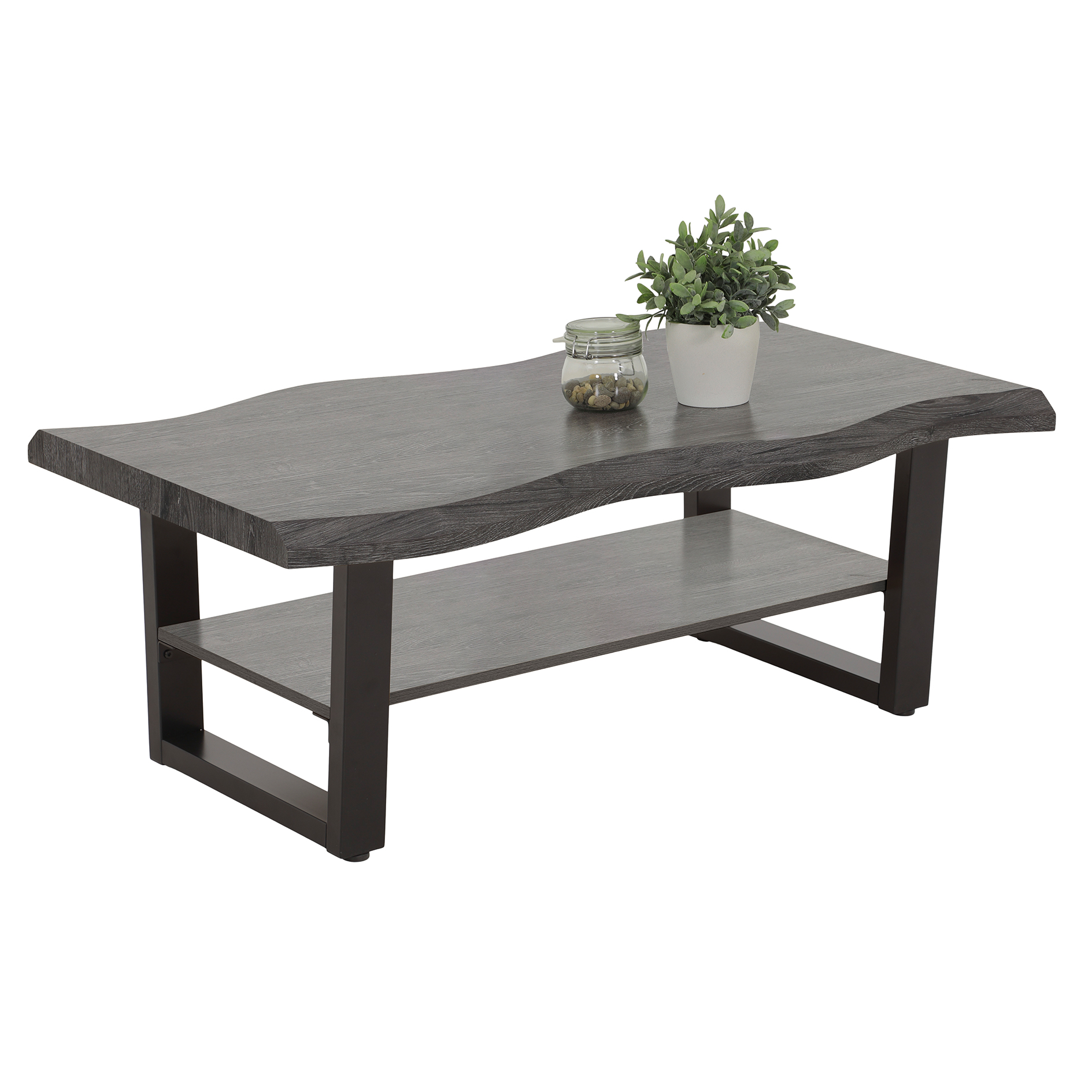 Couchtisch - grau-schwarz - 110 cm