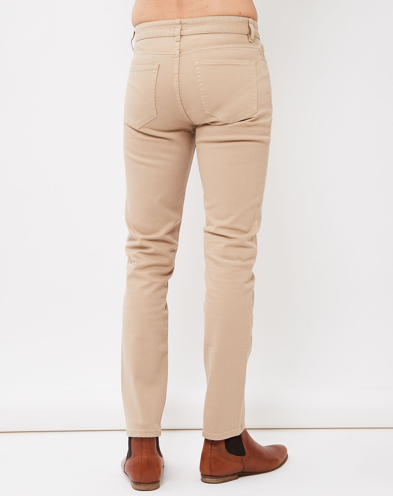 Hartford Pantalon Tim en Coton mélangé beige