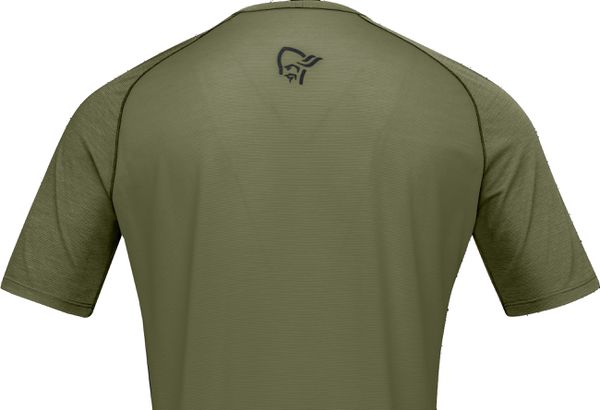 FJØRÅ  WOOL SS Herren-Merino-Kurzarmshirt  olive night  XL