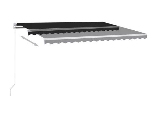 Auvent manuel rétractable avec LED 400x300 cm Anthracite