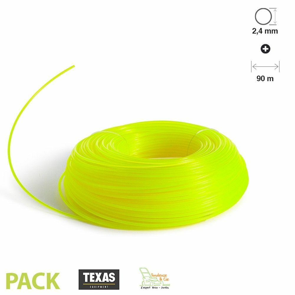 Fil pour rotofil et coupe bordure fluo rond 2,4 mm texas