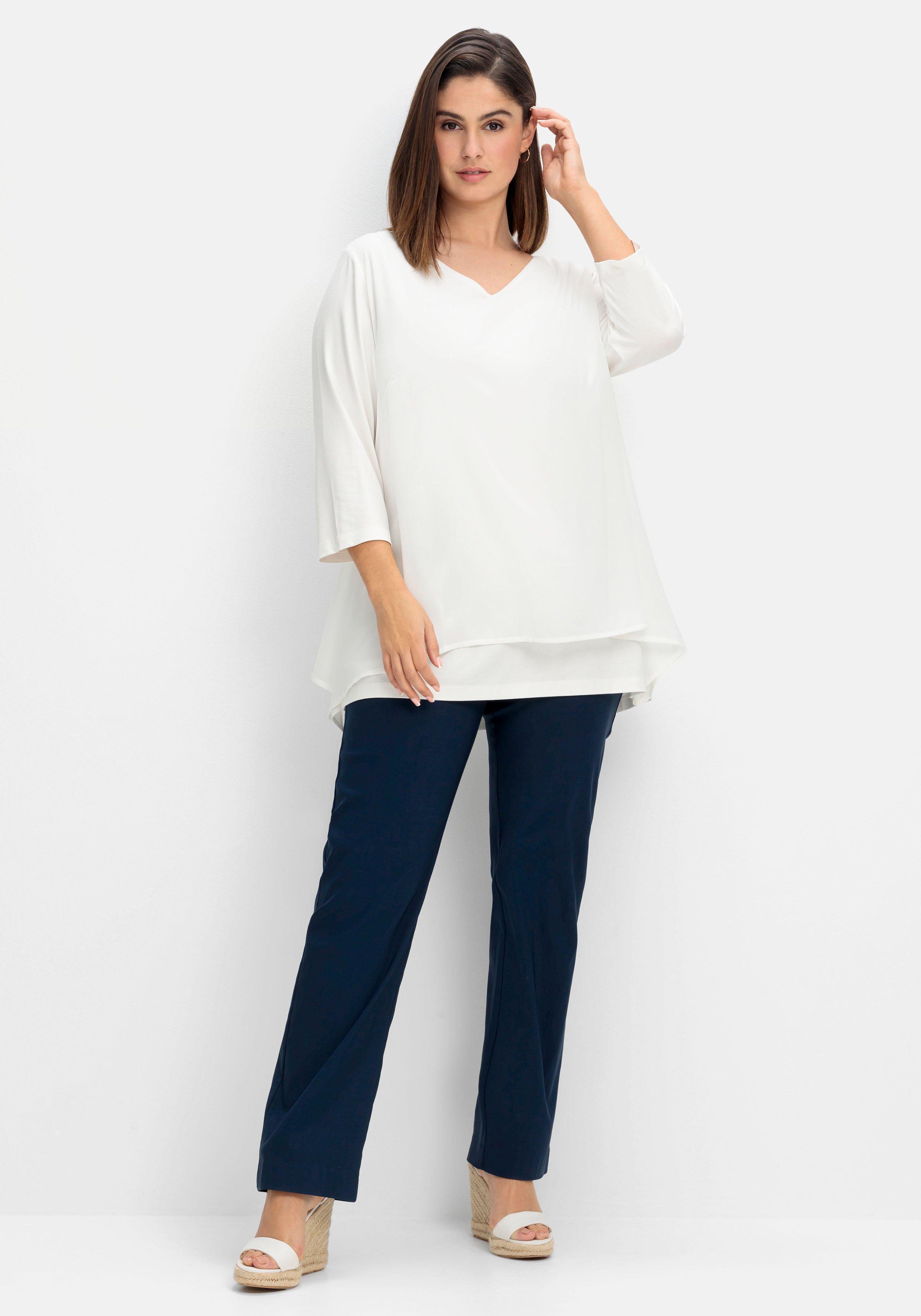 Blusenshirt mit Chiffon, doppellagig