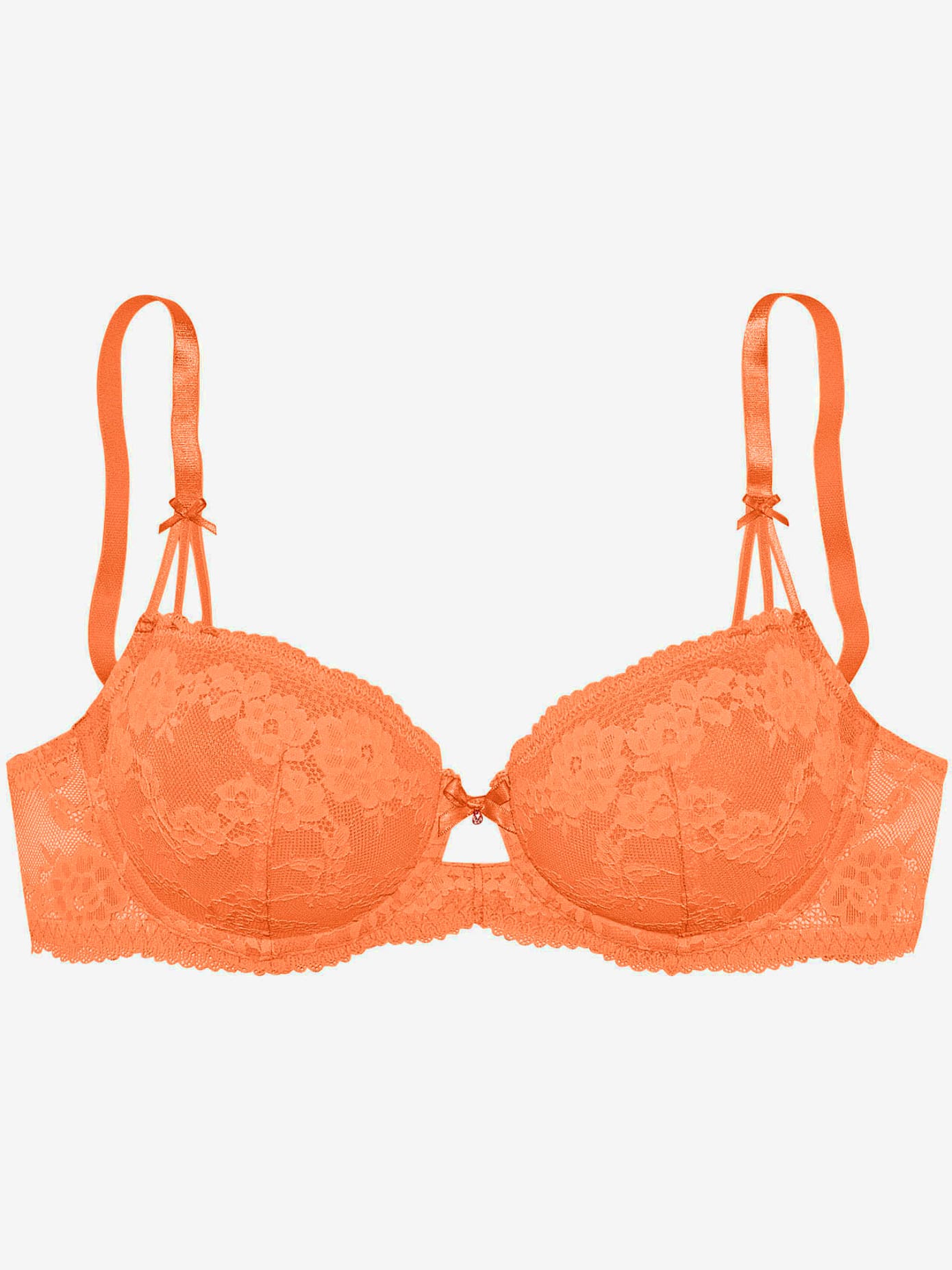 Soutien-gorge à armatures féminin avec nœud décoratif et petite découpe au centre devant