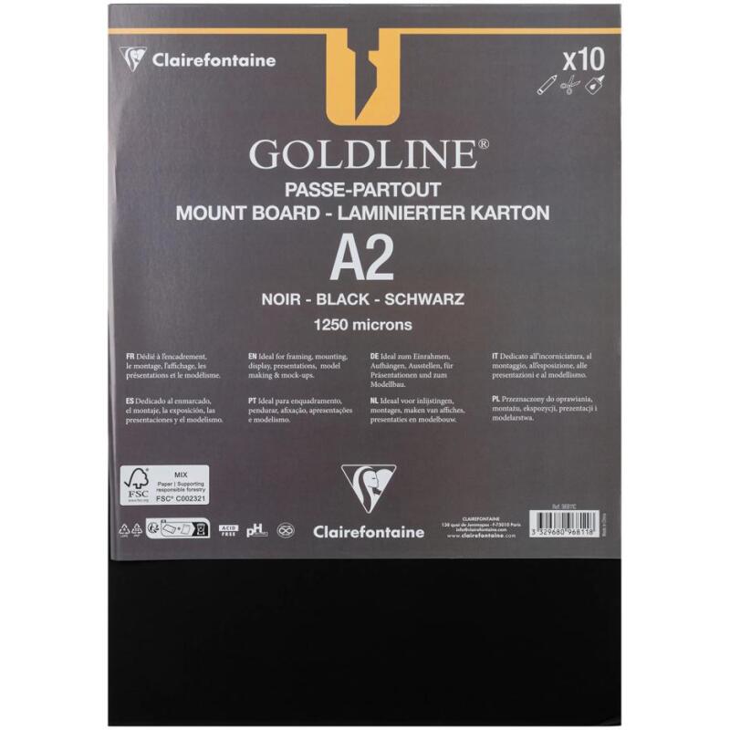 Goldline contrecollé pour passe-partout paquet 10F A2 1,25mm - Noir