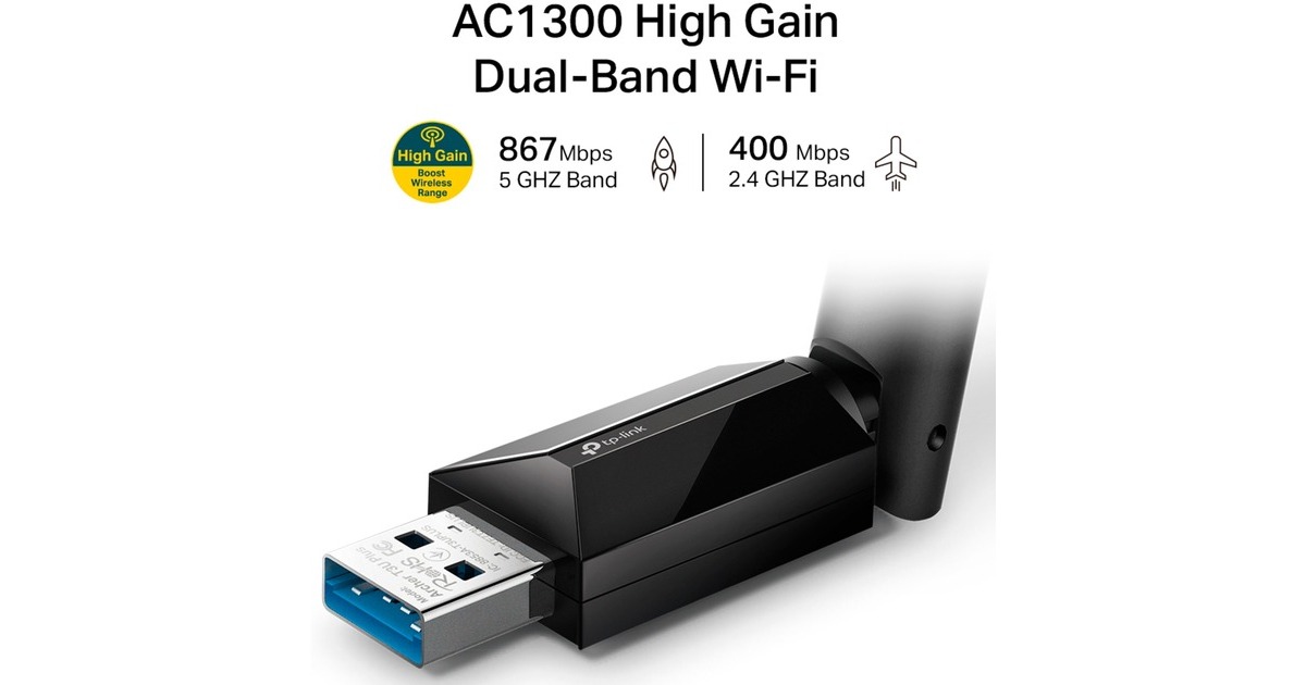 TP-LinkArcher T3U Plus wlan adapter  (Zwart)