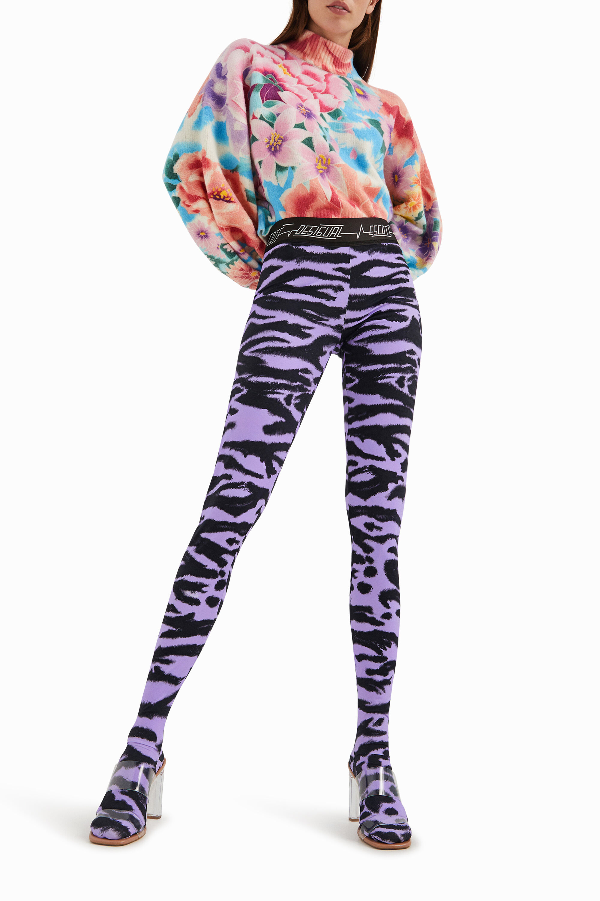 Legging justa com estampa animal