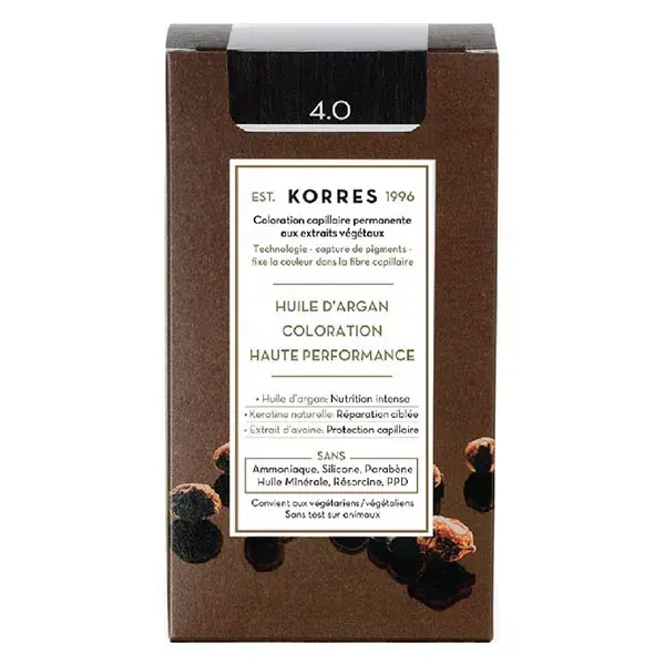 Korres Capillaire Coloration Permanente Châtain Naturel 4.0