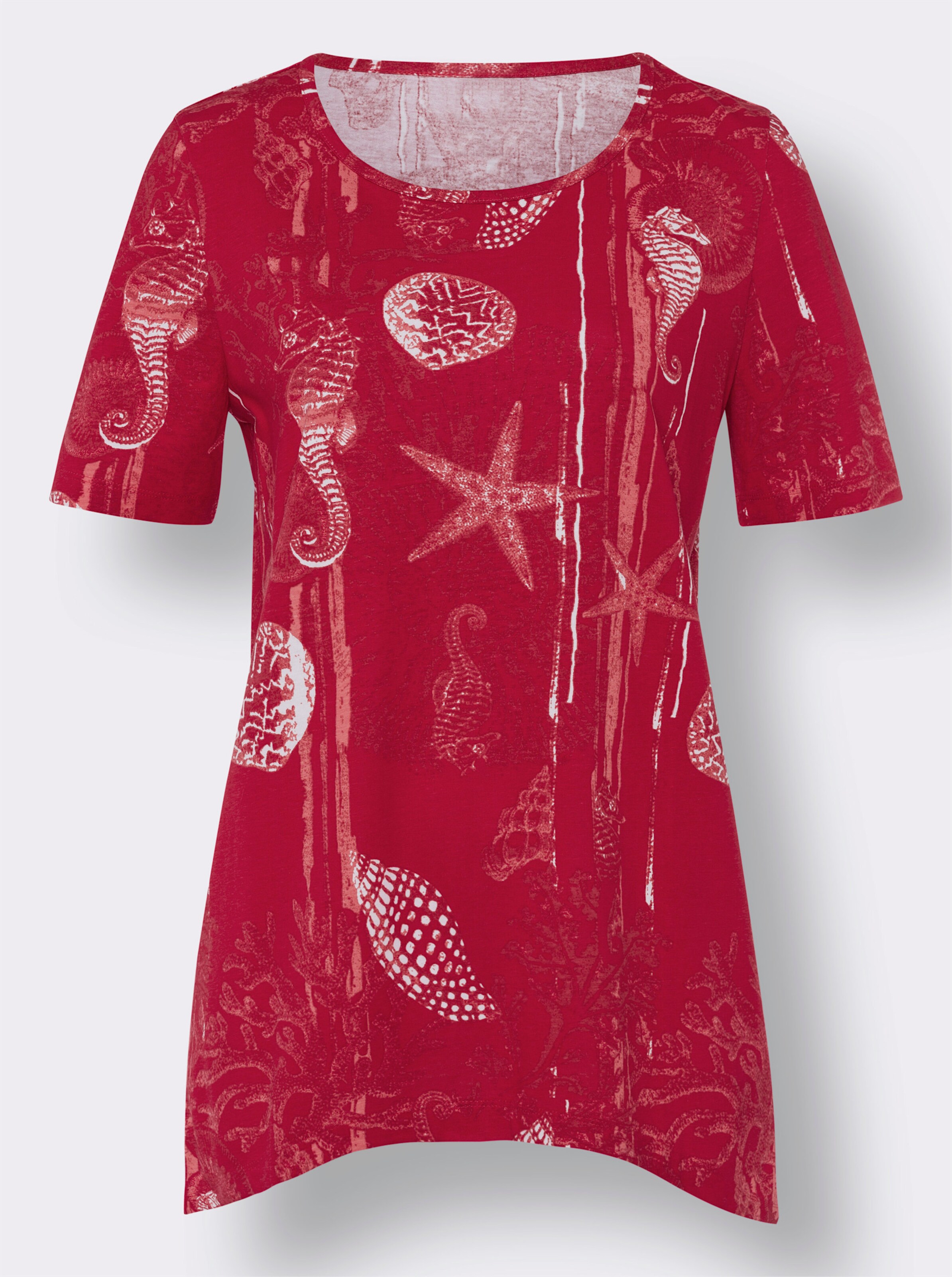 Zipfelshirt mit Meer-Motiven