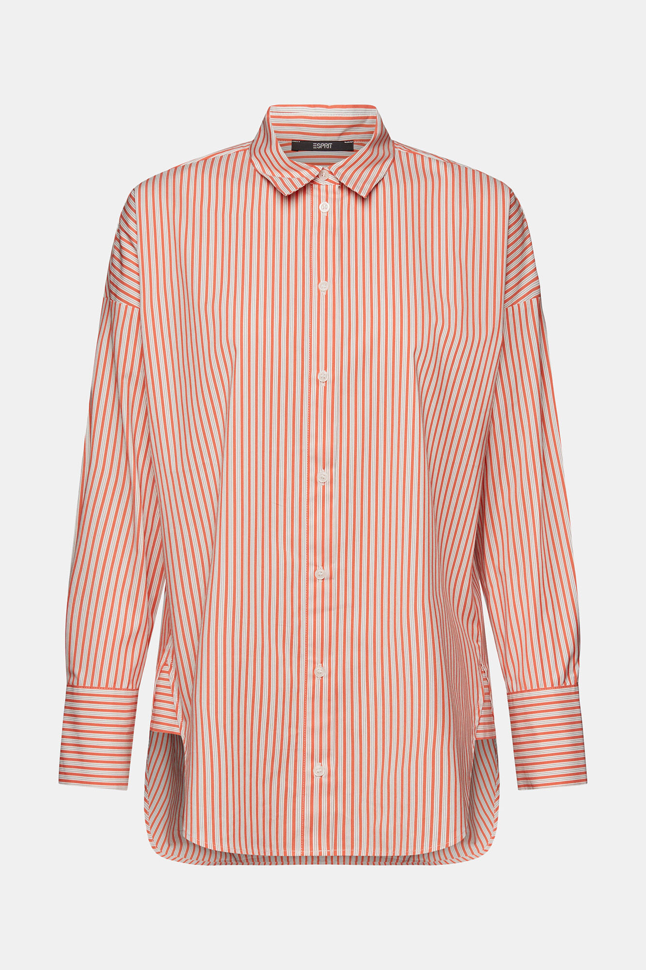 Camisa oversized com estampa listrada - Estampa laranja