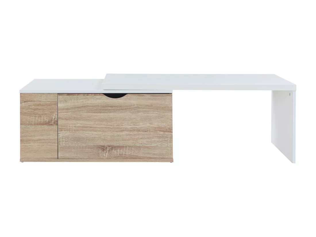 Table d'appoint Österåker 100 x 48 x 40 cm effet bois blanc [en.casa]