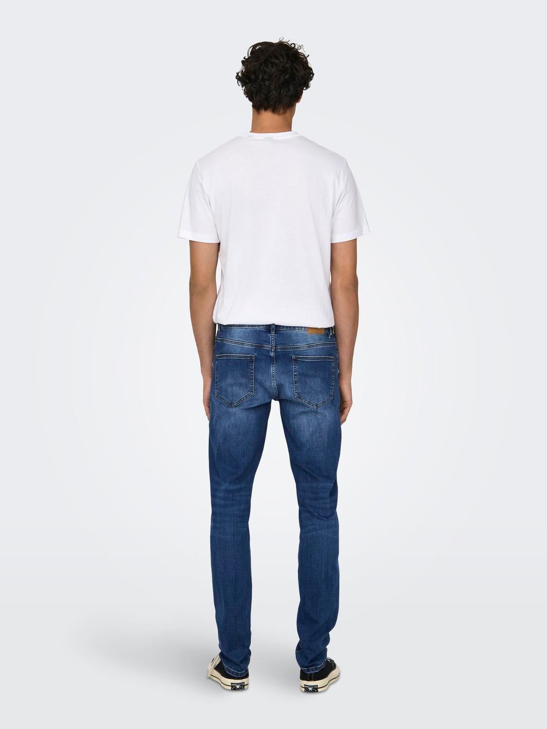 ONSLOOM Mid Rise Slim Fit Jeans Medium Blue Denim