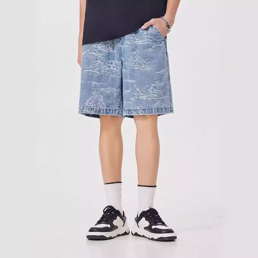 Neonity Wear - Gewassen denim shorts met trekkoord in de taille