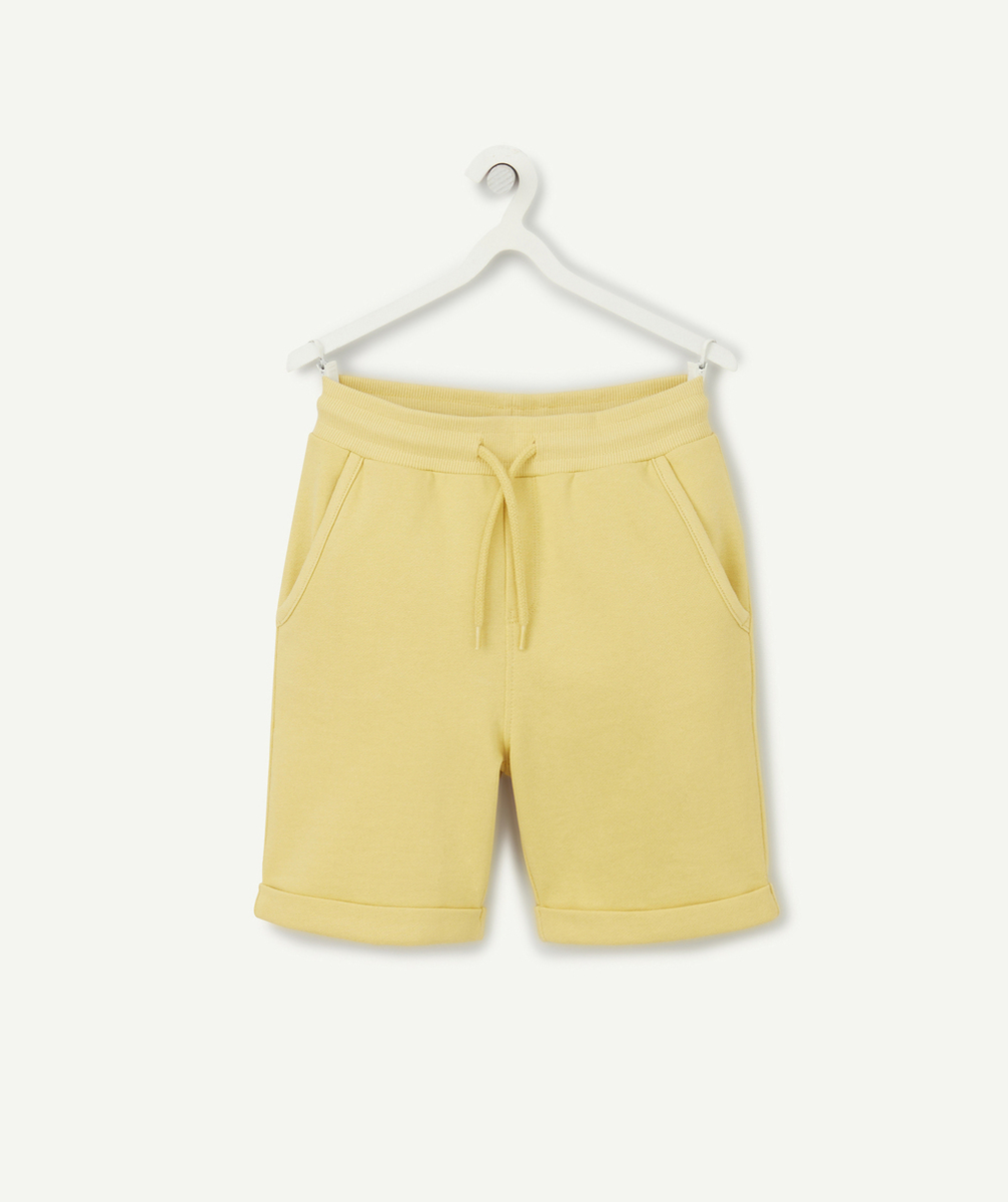 BERMUDA DROIT GARÇON EN COTON JAUNE
