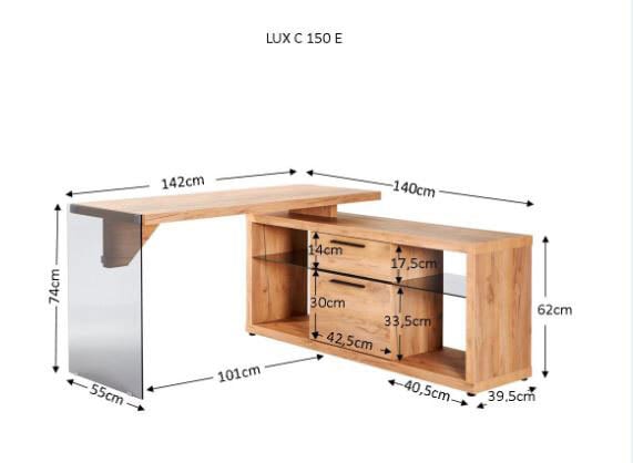 Winkelschreibtisch 142 x 140 x 74 cm Holznachbildung braun