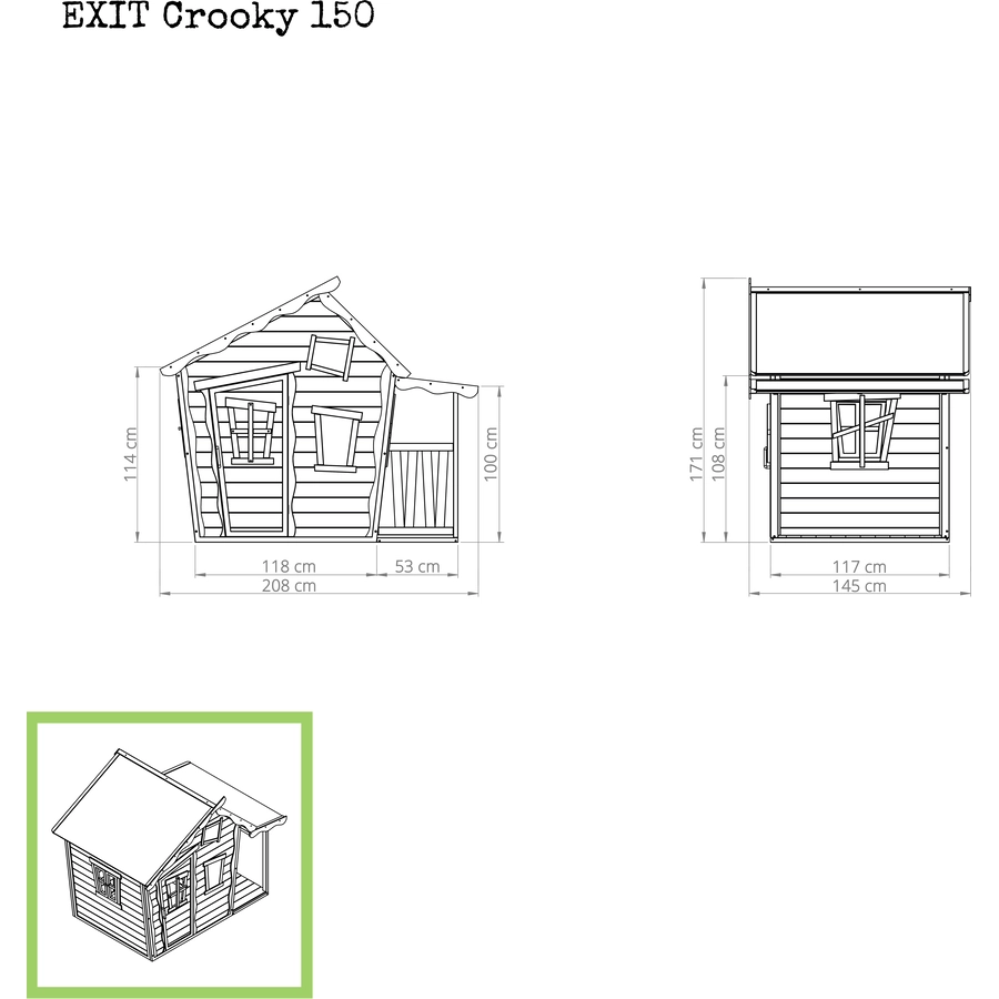 EXIT Crooky 150 Holzspielhaus - graubeige