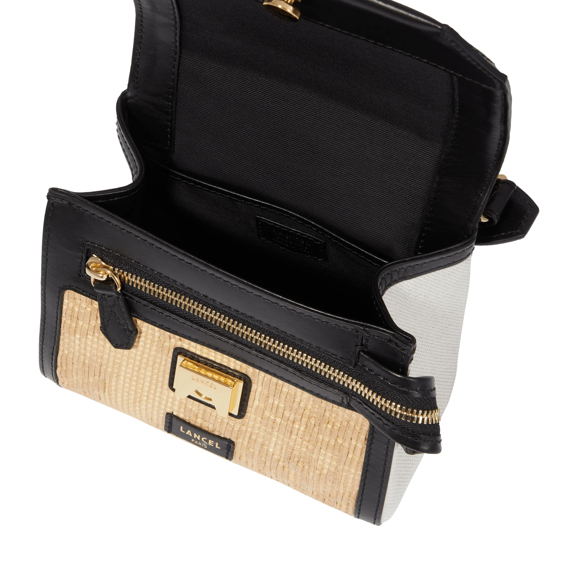 S flap bag Ninon de Lancel-Naturel/Noir