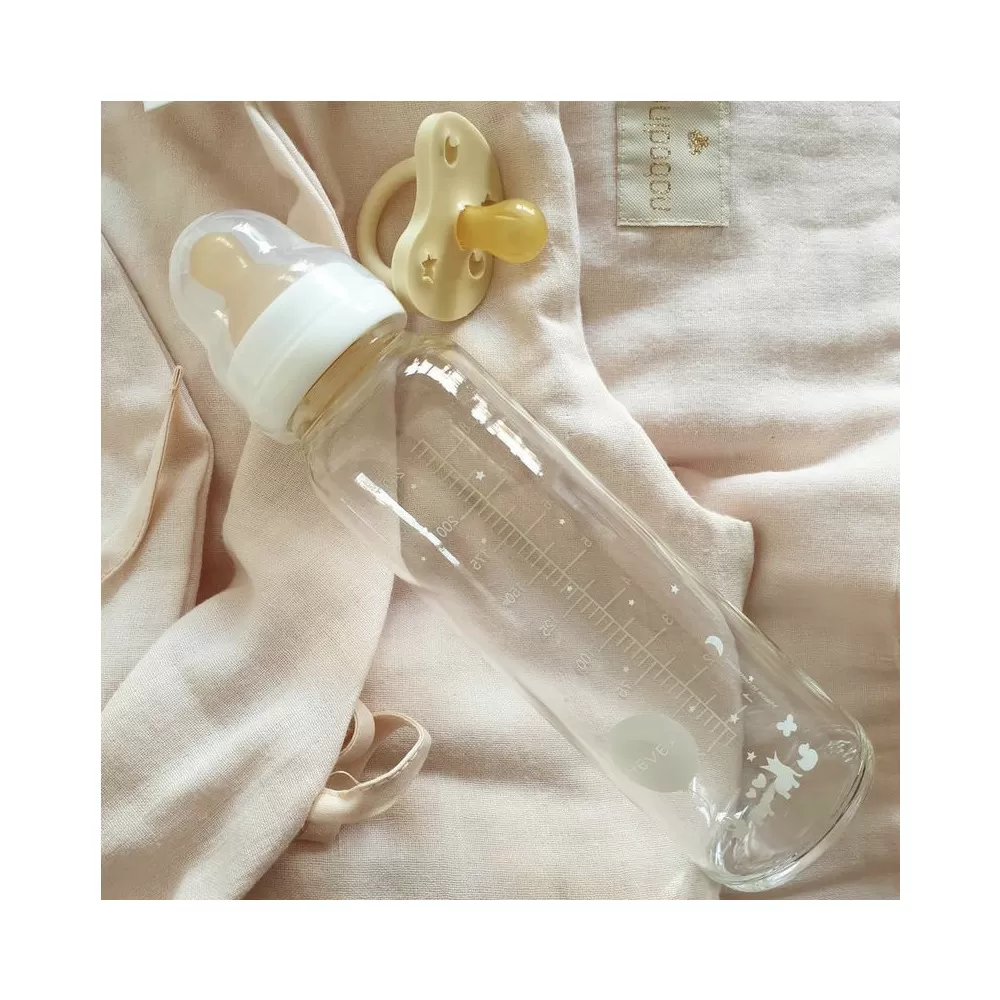 Hevea Baby Glasflaske 240 ml - 2 pak