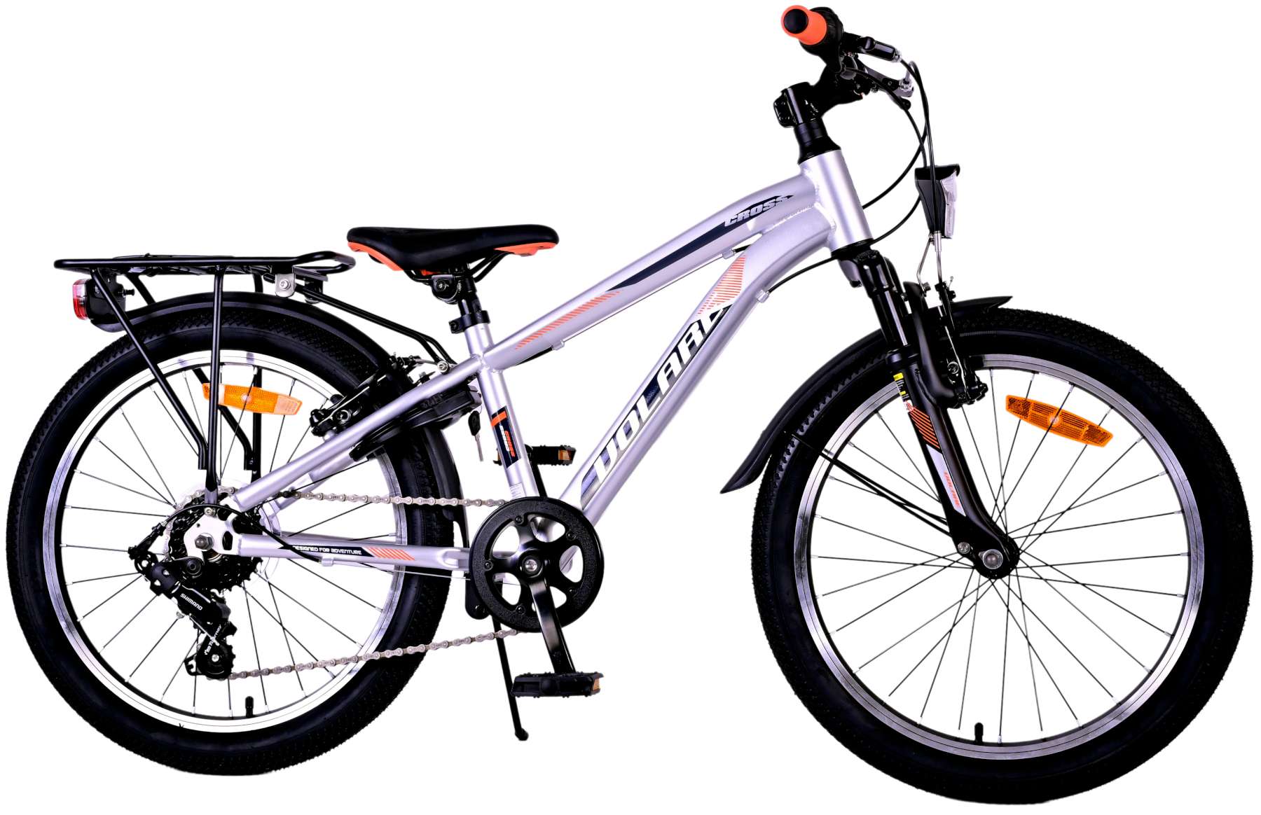 TPFSports Cross Kinderfahrrad - Jungen - 20 Zoll - Rücktritt + Handbremse - 6 Gänge - Silber