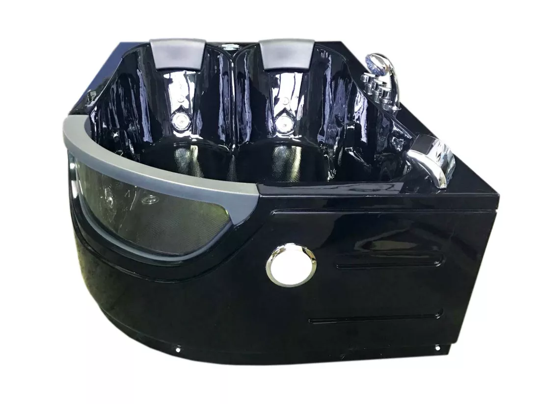 Baignoire Balnèo hydromassage noir 120 x 180 cm 8 jets – Violet