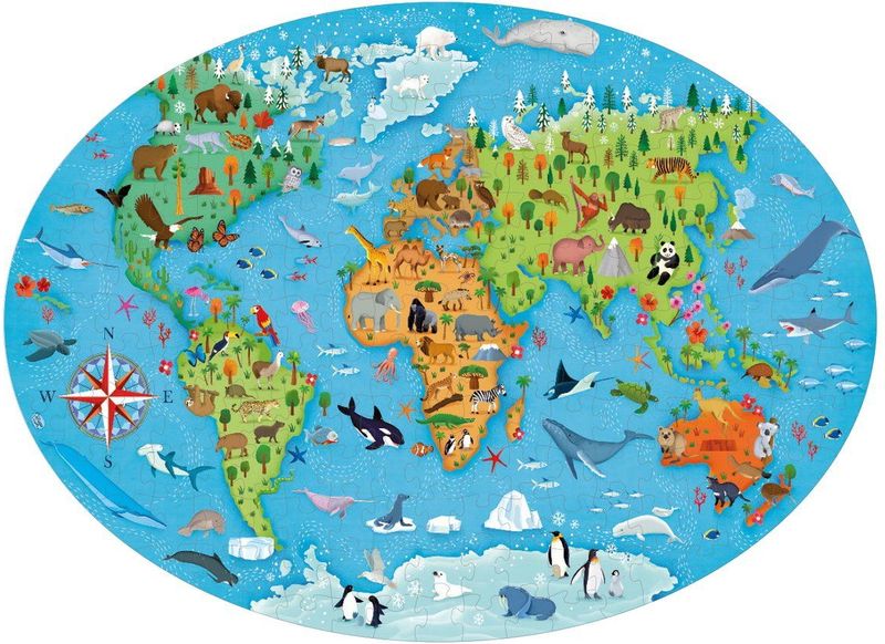 Puzzel - Dierenrijk - 200 Stukjes - 283 x 221 x 62 mm