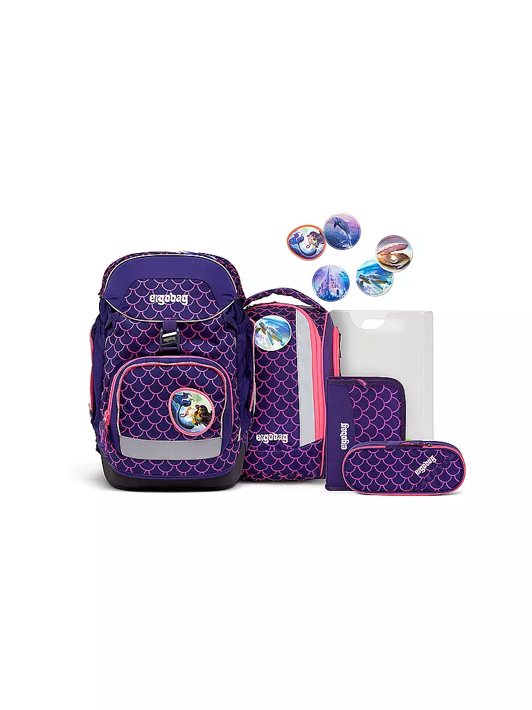 ERGOBAG Schultaschen Set 6tlg PACK Lumi - PerlentauchBär  lila