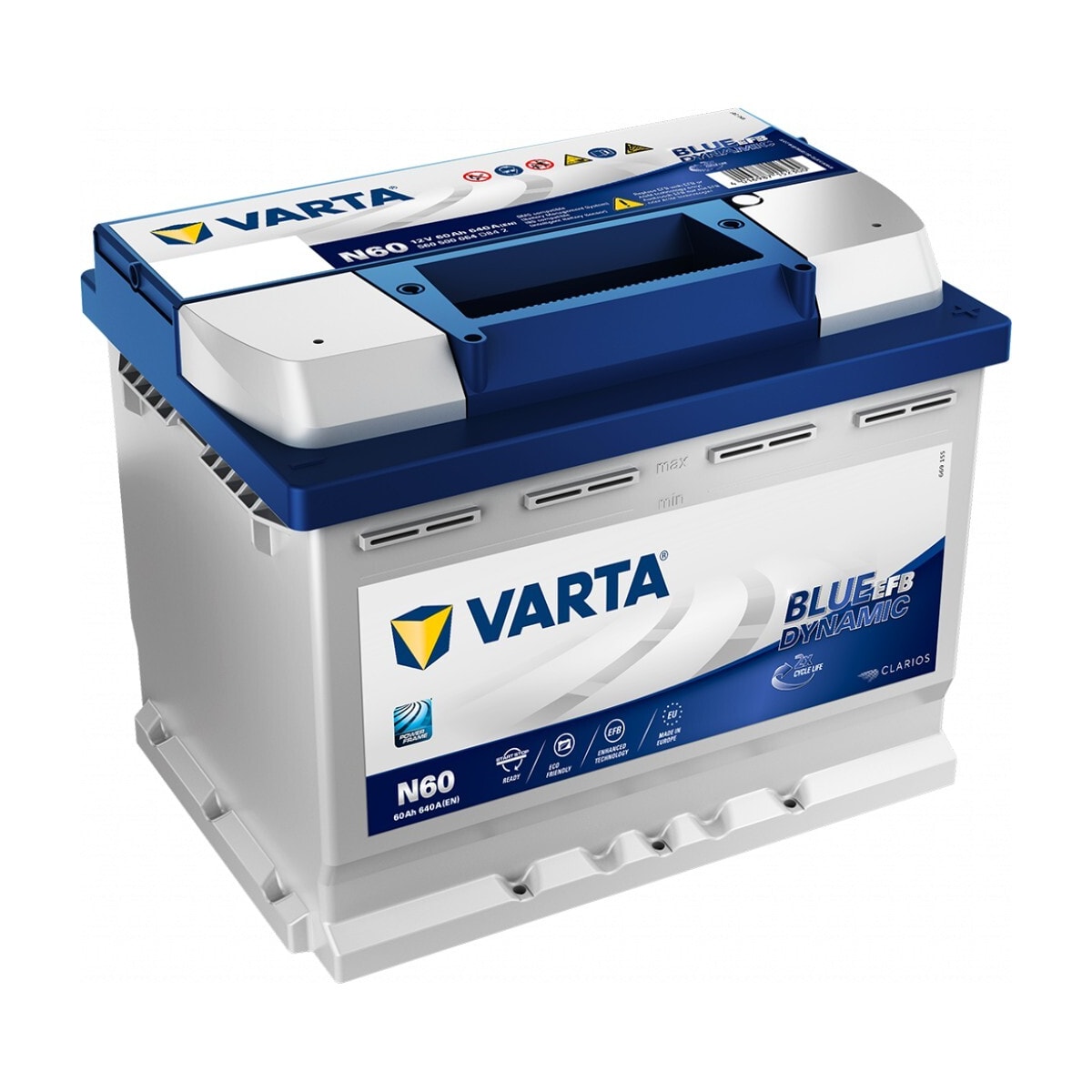 VARTA Blue Dynamic EFB Batteri 12V 60AH 640CCA (242x175x190/190mm) +høyre N60