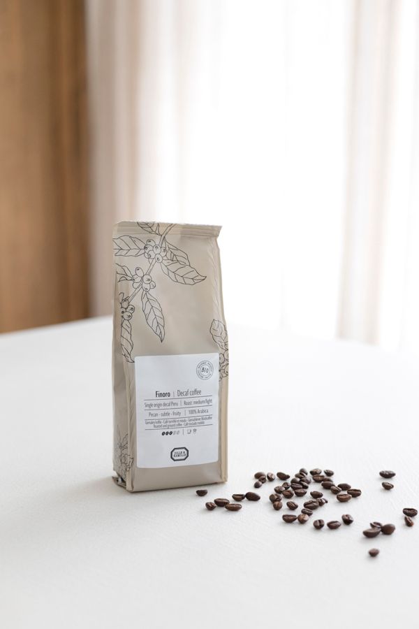 Gemalen koffie cafeïnevrij, biologisch, Finoro Peru, 250 gram