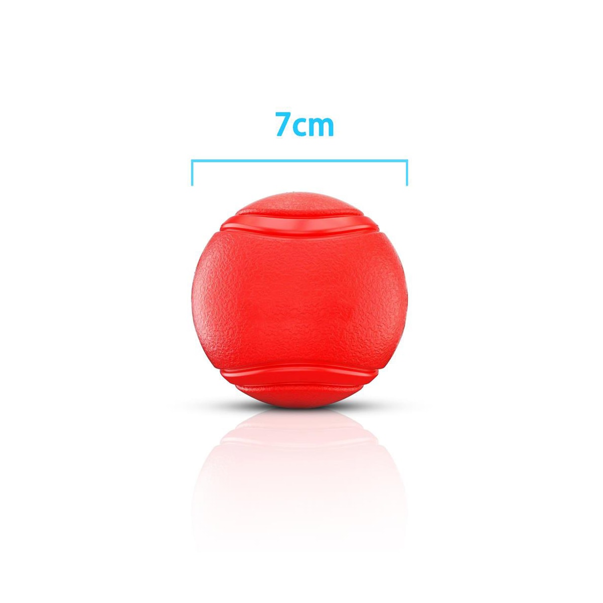 Gummiball for hunder 7 cm Hundeball (rød)