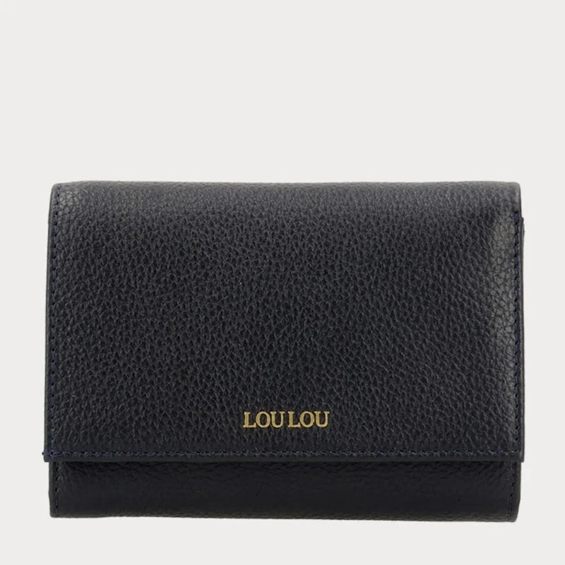 LouLou Essentiels Portemonnee RFID Petit Fleur Dark Blue
