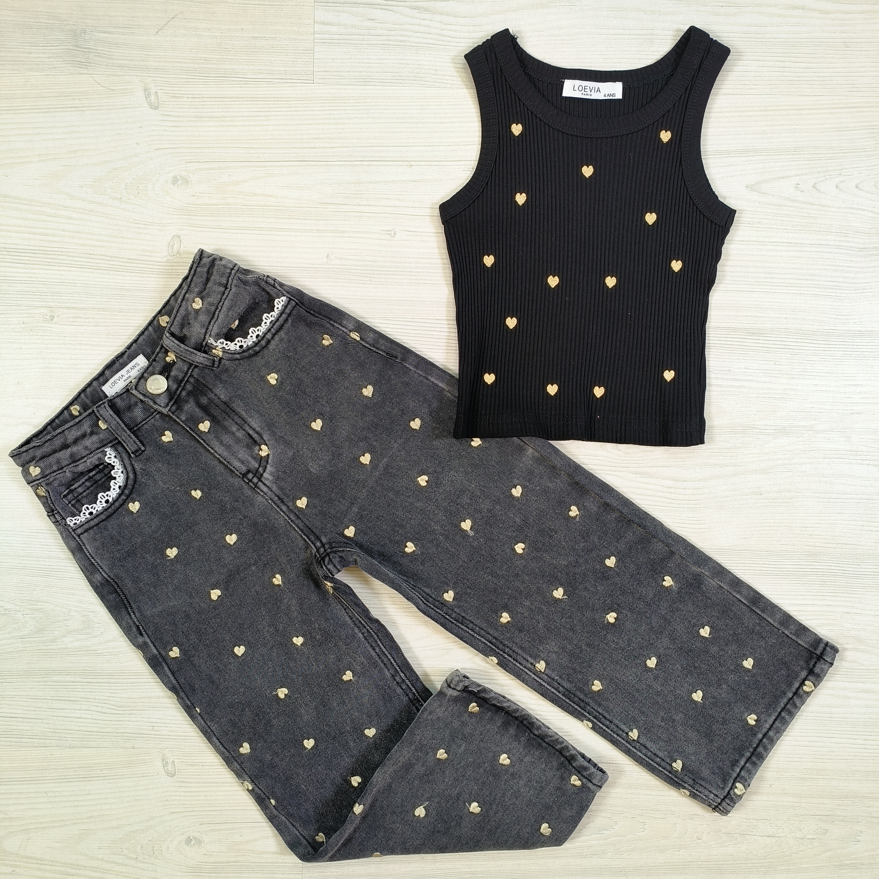 Romantic heart jeans