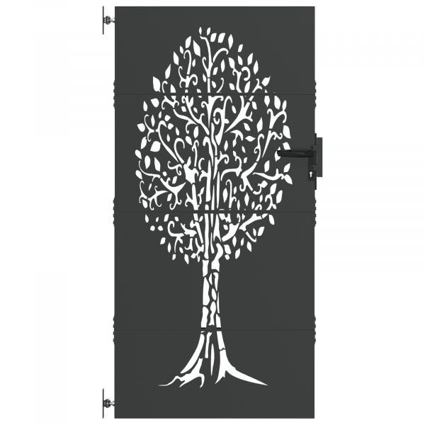 vidaXL Portão de Jardim Preto 100 x 175 cm Aço com Revestimento em Pó - 3320943693