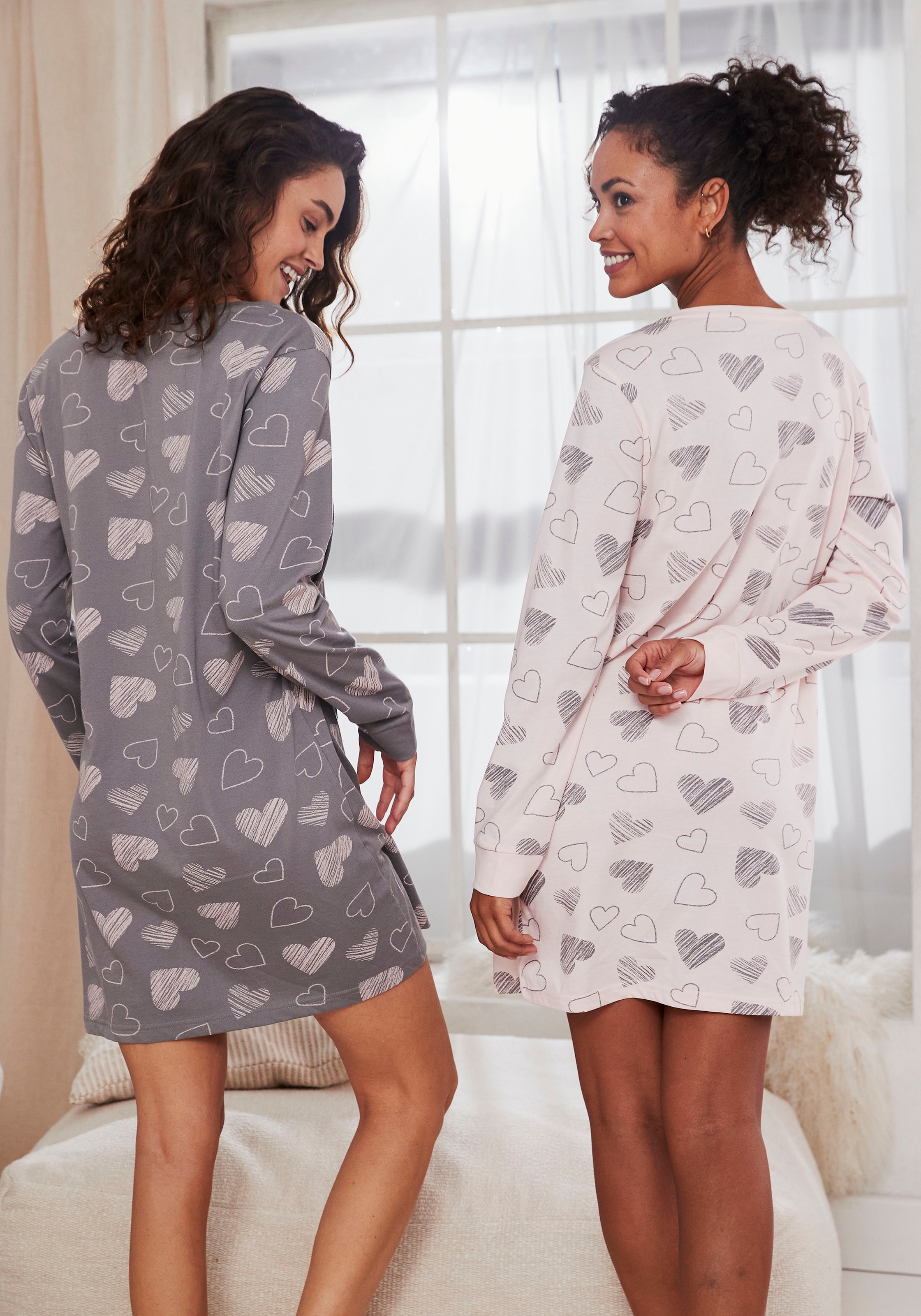 Vivance Dreams Nachthemd 2 Stück,  mit süssem Herzprint