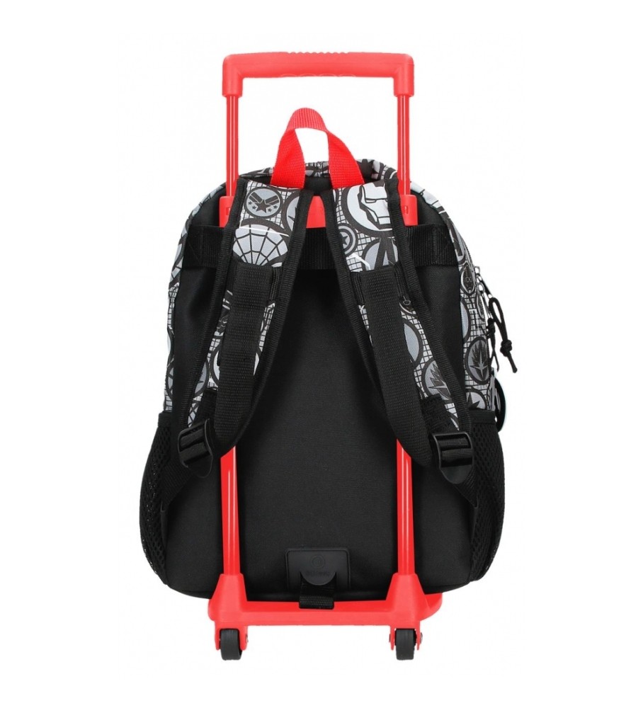 Mochila Disney Avengers Heroes com Rodas, Preta - 25x32x12cm -
