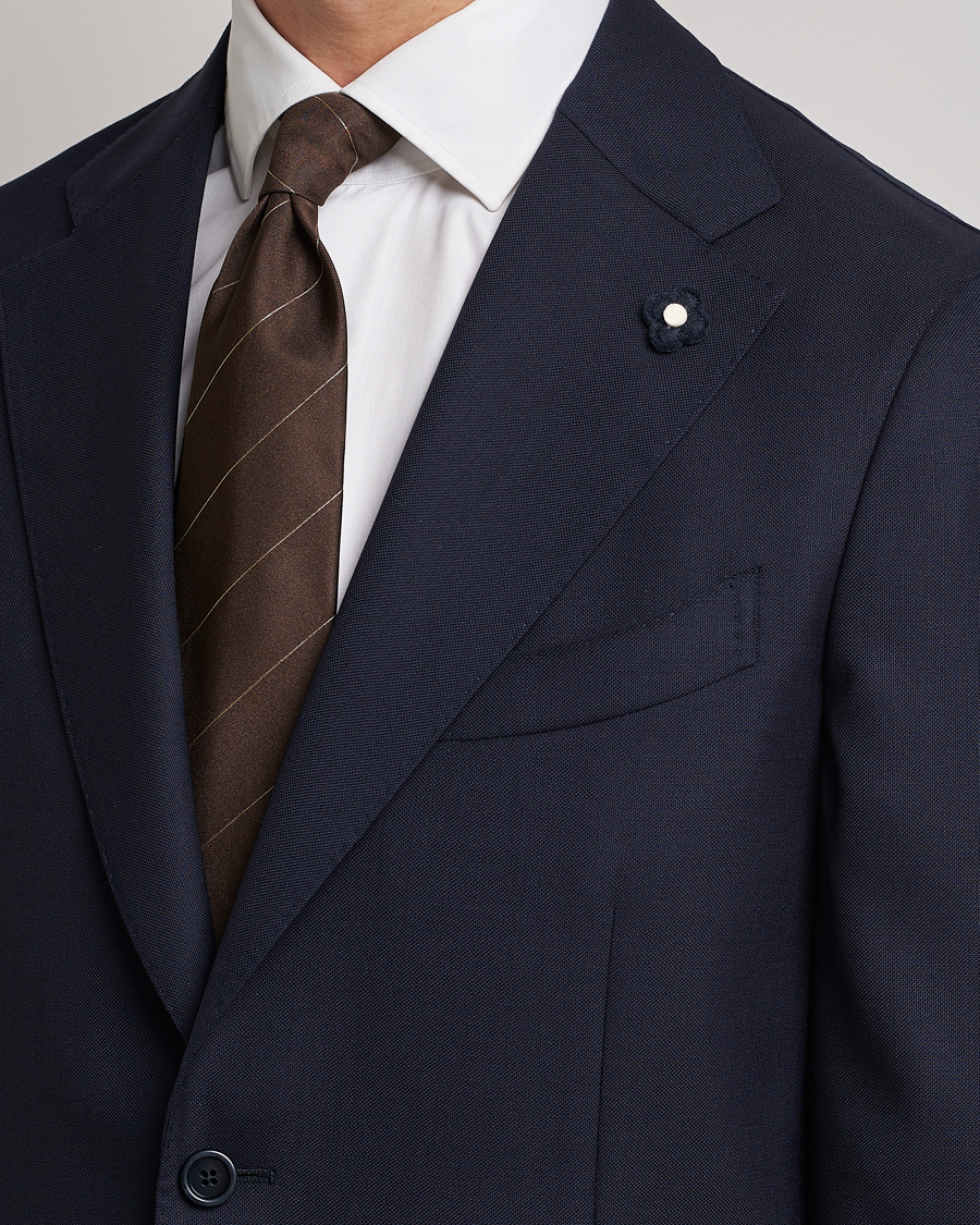 Lardini Patch Pocket Wool Blazer Navy